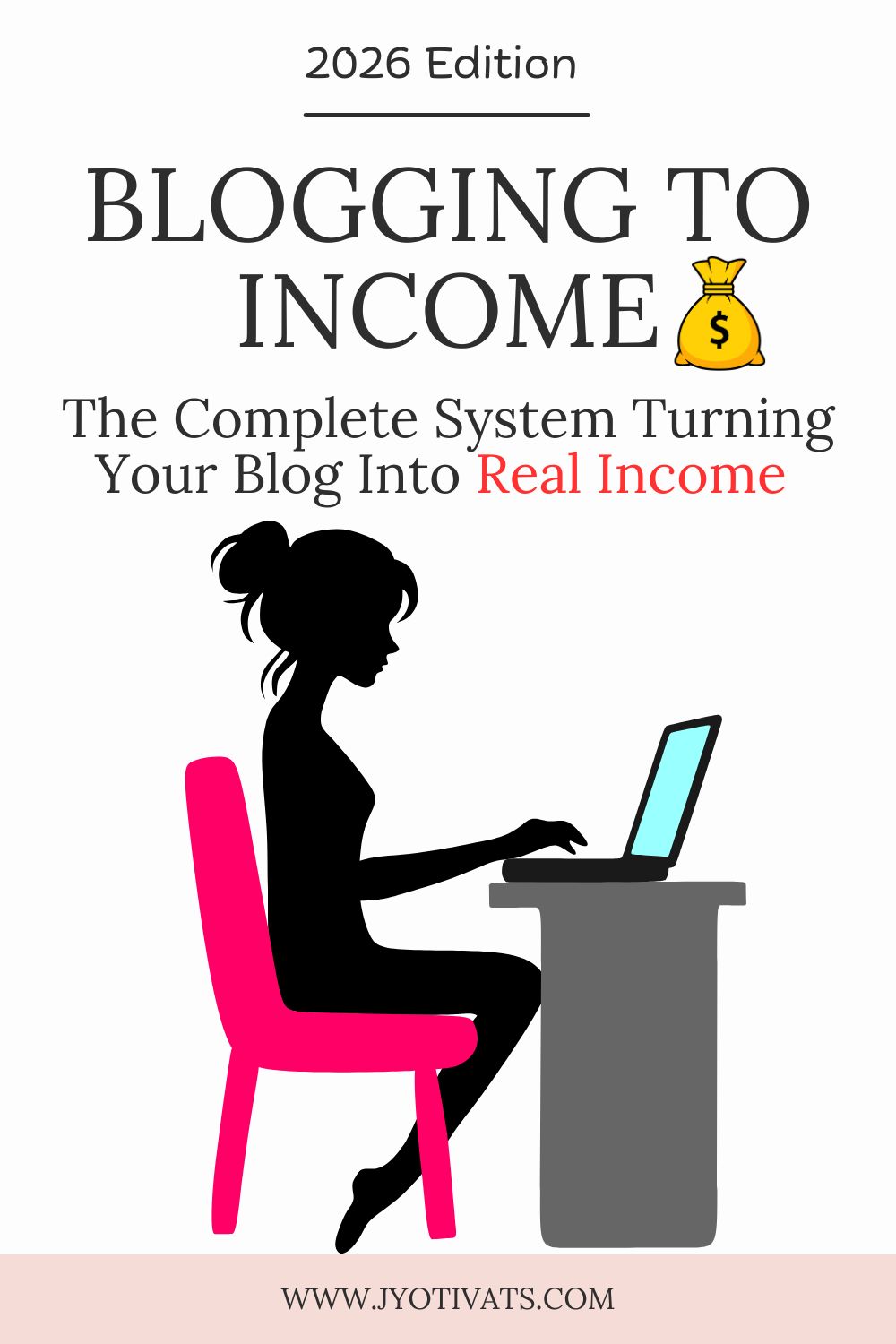 Blogging to Income ebook cover by Jyoti Vats