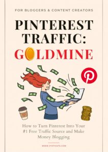 Pinterest Traffic Goldmine ebook cover — a guide to grow blog traffic with Pinterest